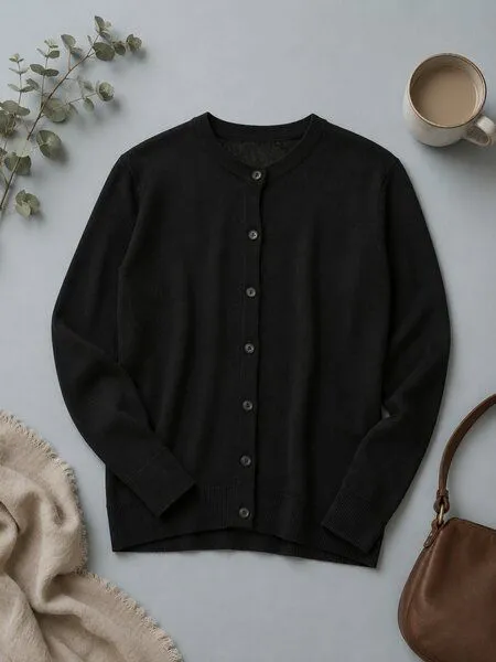 Pukara Pukara Strickjacke Colca aus 100 % Alpaka, Midnight black, – Produktbild 1 von 2