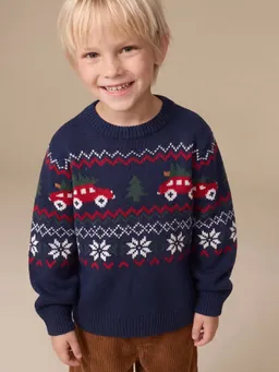 Vertbaudet Vertbaudet Pullover mit Weihnachts-Jacquard Jungen – Produktbild 1 von 1