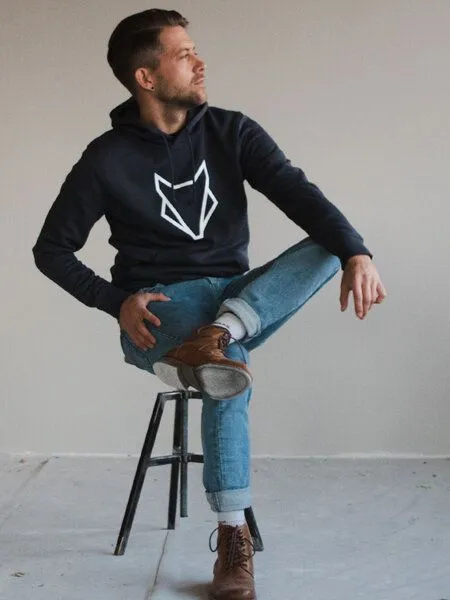 VEROIKON Unisex Fuchs-Hoodie back to Nature VEROIKON, Anthrazit-blau, – Produktbild 4 von 4