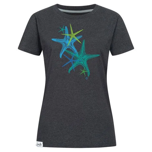 Lexi&Bö Lexi&Bö Starfish T-Shirt Damen, Dark grey melange (grau), – Produktbild 1 von 1