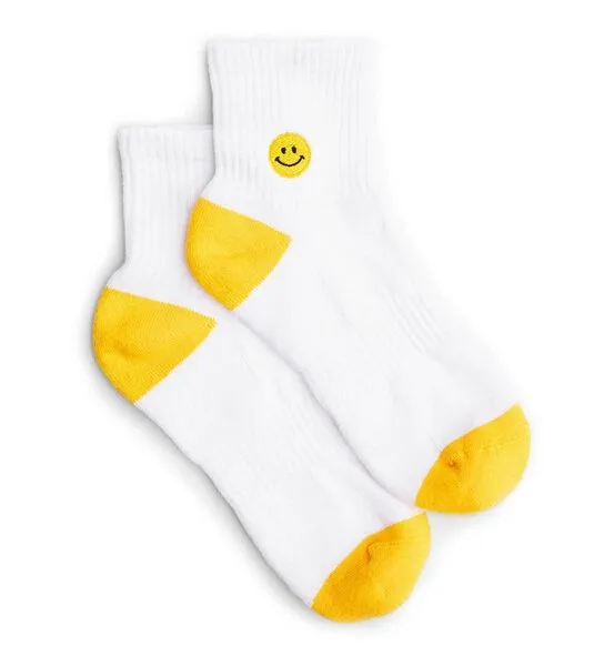 Natural Vibes Natural Vibes Smiley Quarter Socken | Bio GOTS | Sneaker Socken mit Smile | Herren Damen Socken | – Produktbild 1 von 4