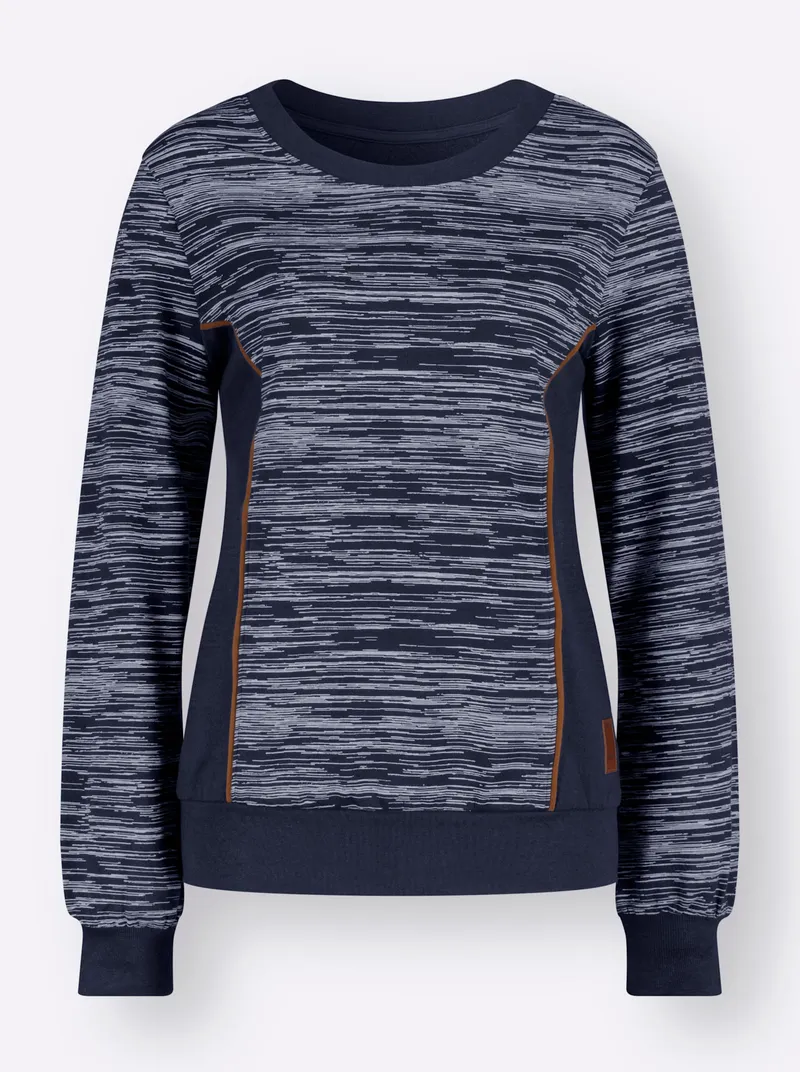 Witt Sweatshirt marine-ecru-bedruckt, Marine-ecru-bedruckt, – Produktbild 1 von 2