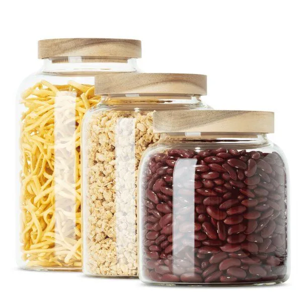 Econovo Econovo Große & kleine Vorratsgläser 900 - 1600ml Set 3-tlg. Oval – Produktbild 1 von 4