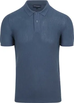 Suitable Suitable Respect Poloshirt Structure Knit Blau - Größe XXL – Produktbild 1 von 1