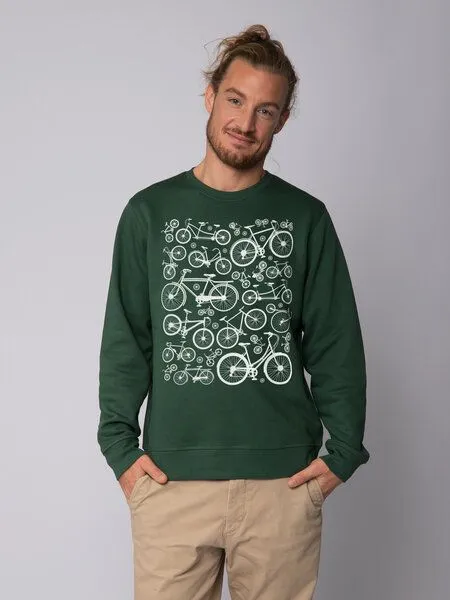 watapparel watapparel Sweatshirt Unisex Fahrräder, Bottle green, – Produktbild 2 von 3