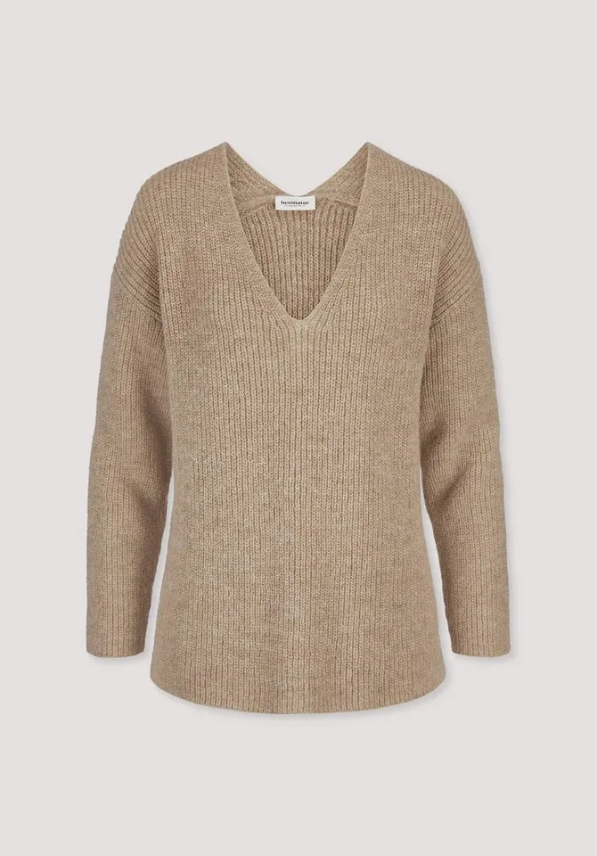 hessnatur hessnatur Strickpullover aus reinem Alpaka (1-tlg), Braun, – Produktbild 3 von 5