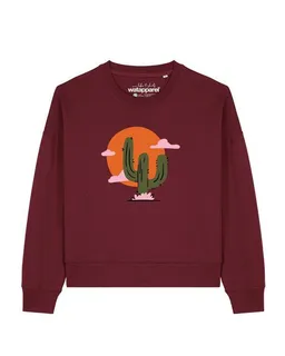 watapparel watapparel Sweatshirt Frauen Kaktus im Sonnenuntergang – Produktbild 1 von 1