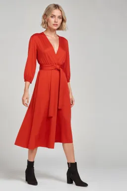 Neu Nomads Neu Nomads Damen vegan Kleid Rachel Langarm Rot – Produktbild 1 von 1