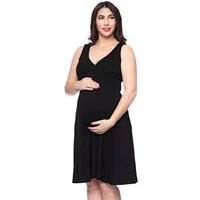 Milchshake Milchshake Cache-Coeur Umstands- und Stillnachthemd Bambus-Viskose, Schwarz, – Produktbild 1 von 1