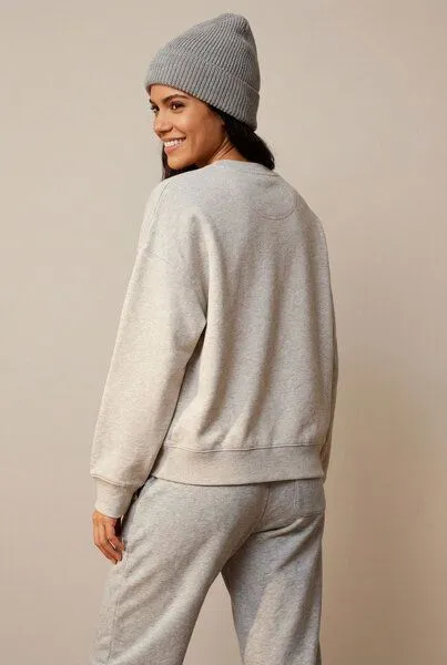 THE FACE OF ELEMENTS The Face of Elements It's the Love Stupid - Relaxed Boxy Fit Sweatshirt aus 100% Bio-Baumwolle, Nature haze (grau), – Produktbild 2 von 3