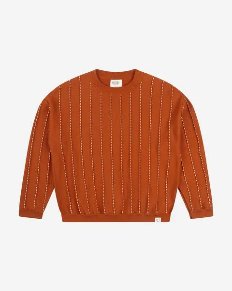 MATONA Matona Pullover | Striped Sweater | aus Bio-Baumwolle | GOTS-zertifiziert, Copper, – Produktbild 2 von 2