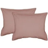 jilda-tex jilda-tex 2er Pack Kissenbezug in Stone-Washed Optik 100% Bio-Baumwolle Uni Made in Green 45x45cm 50x50cm, Altrosa, – Produktbild 1 von 1