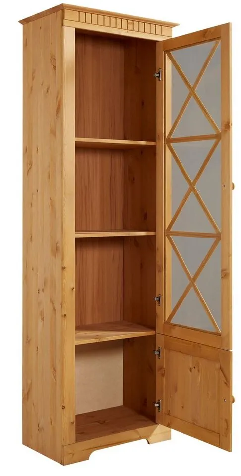 OTTO home Vitrine Lisa aus schönem massivem Kiefernholz, mit einer schönen Glastürfront, Beige, – Produktbild 5 von 5