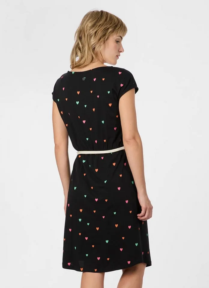 ragwear ragwear Sommerkleid LILITHE PRINT (2-tlg) Baumwoll-Modal-Mix mit Eingrifftaschen und Gürtel, Schwarz, – Produktbild 2 von 2