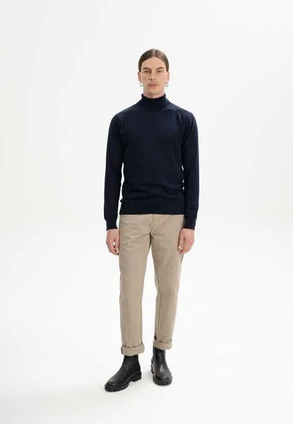 MELA Feinstrick Rollkragenpullover KANJA | von MELA | Fairtrade & GOTS zertifiziert, Navy, – Produktbild 3 von 4