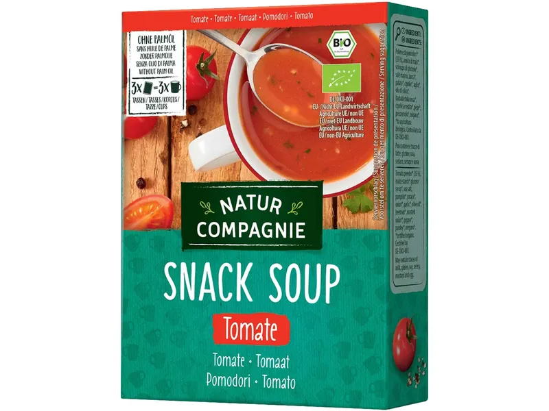 Natur Compagnie Natur Compagnie Bio-Tomatencremesuppe "Snack Soup", Tomate, 3 x 20 g – Produktbild 1 von 1