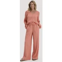 hessnatur hessnatur Gewebe Hose Wide Leg aus reiner Bio-Baumwolle, Pfirsichrot, – Produktbild 1 von 1