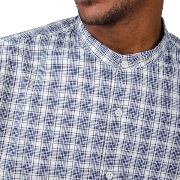 Brava Fabrics Brava Fabrics Hemd Check Regular Mao mit Stehkragen, Weiss, – Produktbild 2 von 4