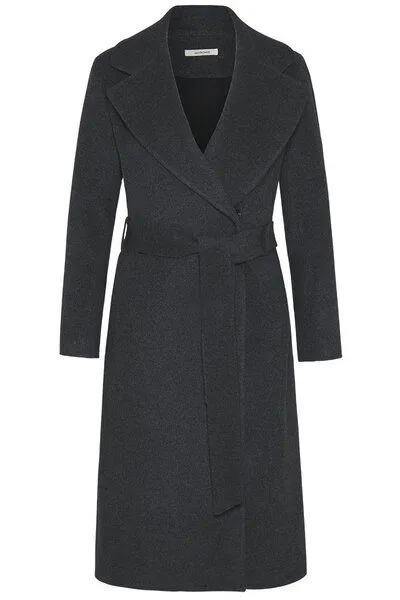 Wunderwerk Wunderwerk Damen Mantel aus Schurwolle "Belted coat merino flannel", Grau (384 dark grey melange), – Produktbild 1 von 2