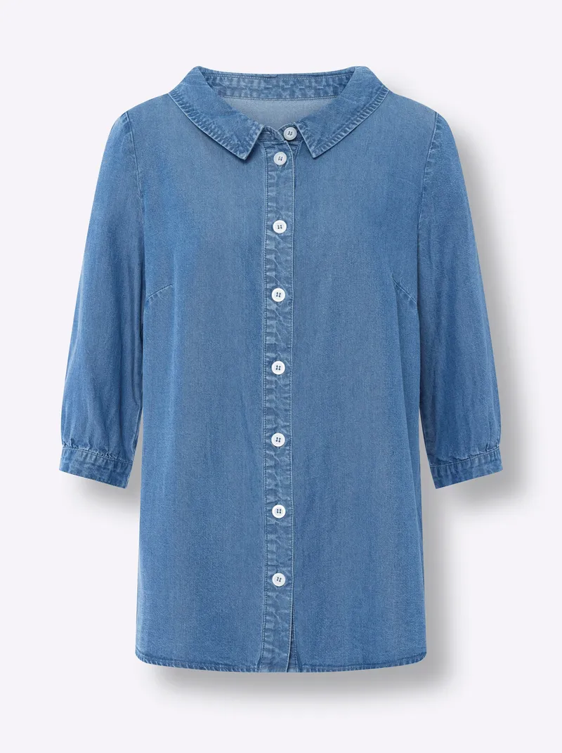 heine Jeansbluse blue-bleached, Blue-bleached, – Produktbild 1 von 2
