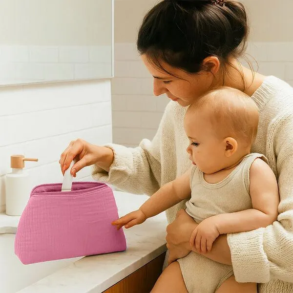 PAPATE PAPATE Bio-Baumwoll-Kulturtasche, Rosa, – Produktbild 5 von 7
