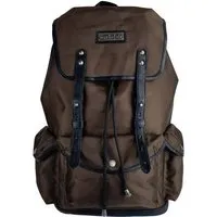 manbefair manbefair Lässiger Rucksack Vienna aus recyceltem Nylon Gewebe und Rinds-Leder, Braun, – Produktbild 1 von 1