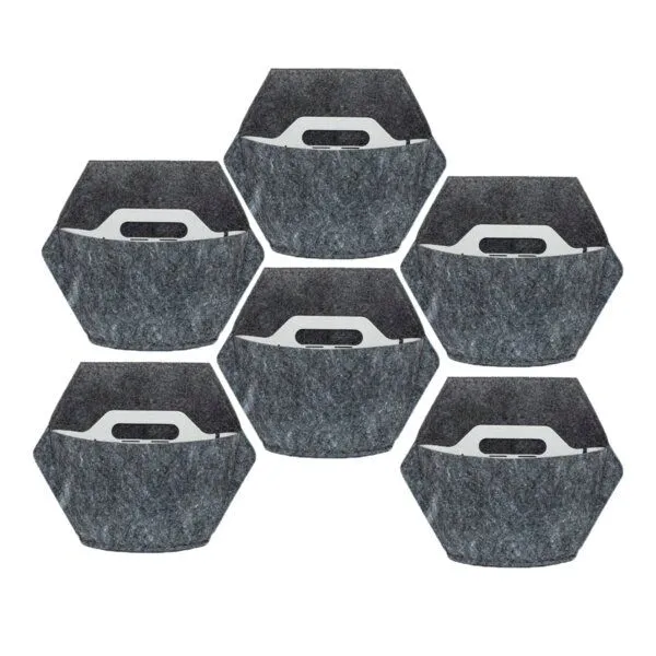 CitySens CitySens 6er-Pack Wand-Blumentopf mit Textilbezug, Gris, – Produktbild 1 von 4