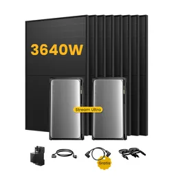 EcoFlow 2x EcoFlow STREAM Ultra, All-in-One Solaranlage mit Speicher, inkl. 8 Bifazialen Solarmodulen, by Powerness - 8 x 455Wp Bifaziale Full Black / 1 x Smart Meter / Selbstabholung – Produktbild 1 von 1