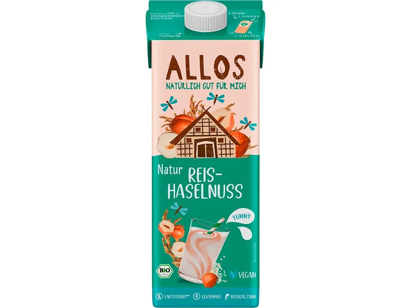 Allos Allos Bio-Reis-Haselnussdrink 'Natur', 1 l – Produktbild 1 von 1