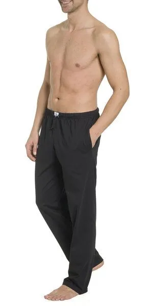 Haasis Bodywear Haasis Bodywear Herren Pyjamahose lang mit Seitentaschen, Single Jersey, reine Baumwolle, Schwarz, – Produktbild 4 von 4