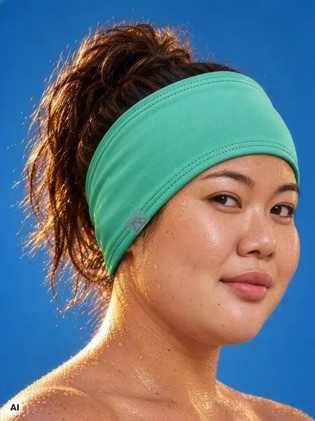nice to meet me nice to meet me Stirnband zum Laufen & Sport – schnelltrocknendes Schweißband aus ECONYL® regeneriertem Nylon, Mint, – Produktbild 1 von 4