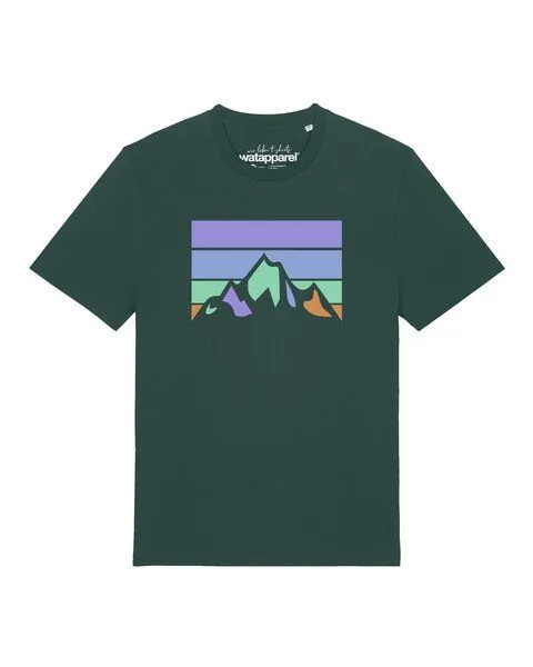 watapparel watapparel T-Shirt Unisex Retro Landscape, Glazed green, – Produktbild 1 von 2