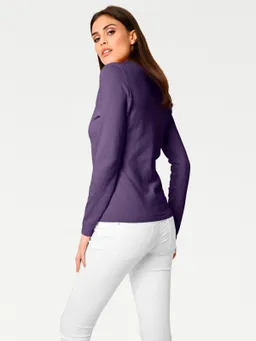 heine V-Ausschnitt-Pullover pflaume – Produktbild 1 von 1