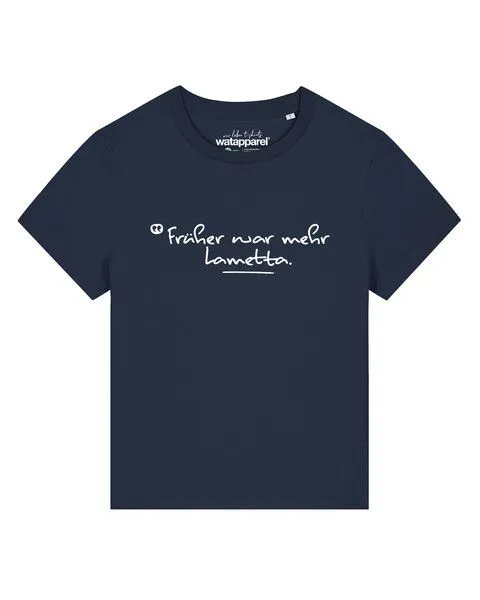 watapparel watapparel T-Shirt Frauen Früher war mehr Lametta, French navy, – Produktbild 1 von 2