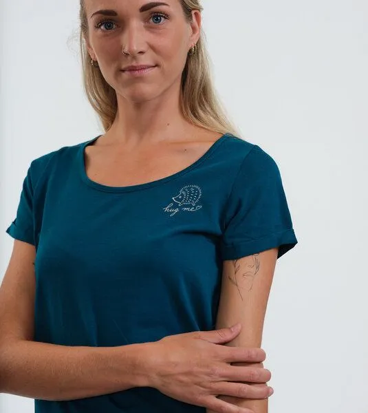 Gary Mash GARY MASH Shirt Taylor Kleiner Igel "Hug me" aus Biobaumwolle, Petrol, – Produktbild 2 von 4