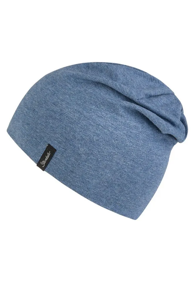 Sterntaler Sterntaler Beanie OCS Beanie melange (1-St) Kindermütze aus weichem Melange-Singlejersey, Blau|silberfarben, – Produktbild 3 von 5