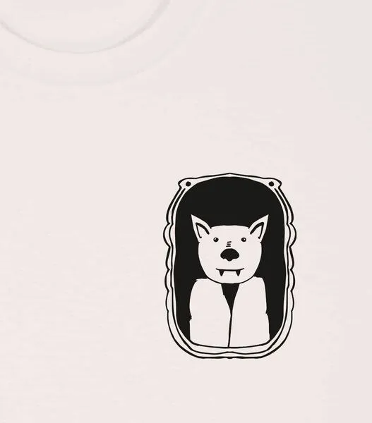 päfjes päfjes Der Graf / Vampir Fledermaus im Bilderrahmen - Unisex Männer T-Shirt Bio & Fair, Vintage white (natur), – Produktbild 4 von 4