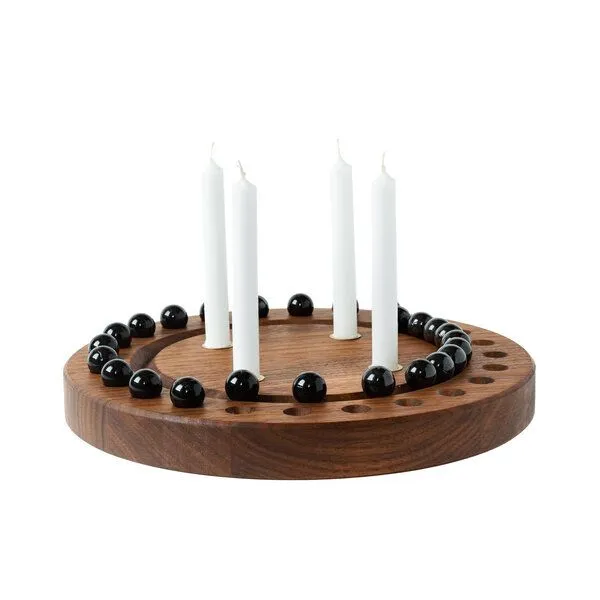 klotzaufklotz klotzaufklotz Adventskalender und Adventskranz mit Baumkerzen, Schwarz-anthrazit, – Produktbild 2 von 8