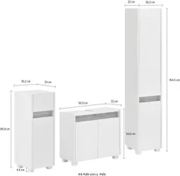 Schildmeyer Badmöbel-Set Cosmo, Badezimmer Set, melaminharzbeschichtet, Made in Germany, (Set, 3-St), Solide Verarbeitung - Dieses Produkt ist in Deutschland gefertigt – Produktbild 1 von 1