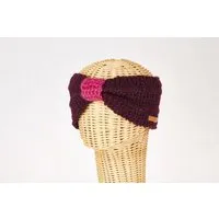 short'n'pietz short'n'pietz Schurwollstirnband zweifarbig mit Knoten, handgestrickt, Lila pink, – Produktbild 1 von 1