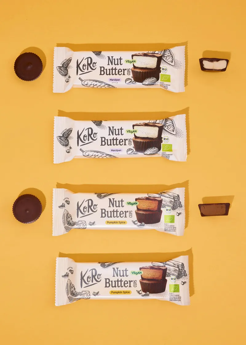 KoRo Fall Limited Edition: Bio Nut Butter Cups Set | 4 x 3 x 13 g – Produktbild 2 von 2