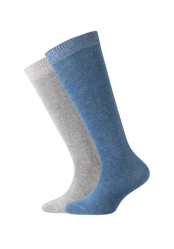 CAMANO CAMANO Kniestrümpfe ca-soft (4-Paar) mit hohem Baumwollanteil, Blau|grau, – Produktbild 3 von 4