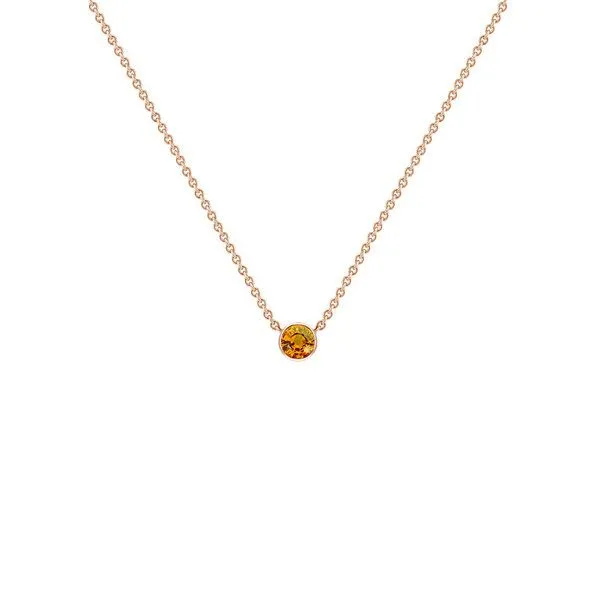 Eppi Eppi Silberne minimalistische Kette mit einem Padparadscha Saphir Glosie, Rosa, – Produktbild 1 von 2