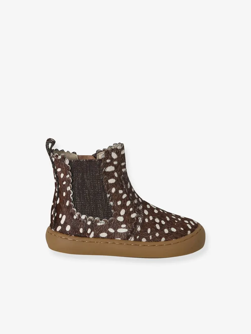 Vertbaudet Vertbaudet Baby Chelsea-Boots aus Leder mit Reißverschluss, Dunkelbraun, – Produktbild 2 von 4