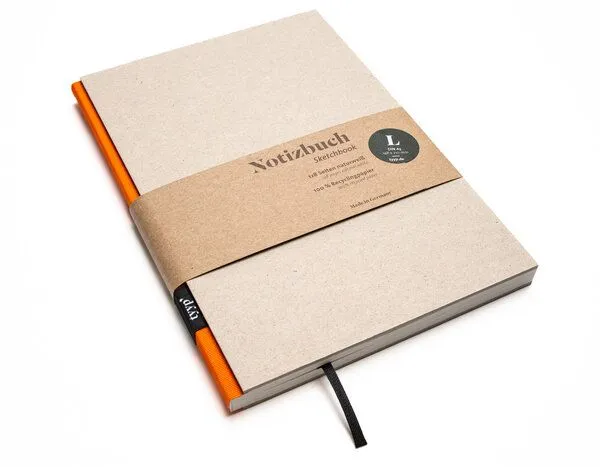 tyyp tyyp Notizbuch A5 – 100% Recyclingpapier – handmade in Germany – BerlinBook, Orange, – Produktbild 1 von 4