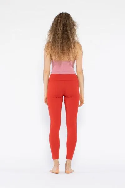 YOIQI YOIQI Yoga Leggings aus Bio-Baumwolle mit hohem Bund, Aura orange (orange), – Produktbild 2 von 4