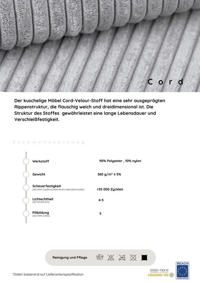 COLLECTION AB Schlafsofa Moritz B: 200 cm, Liegefl. 142x200 cm, Gästebettfunktion, frei stellbar, Wohnkomfort, Braun, – Produktbild 4 von 5