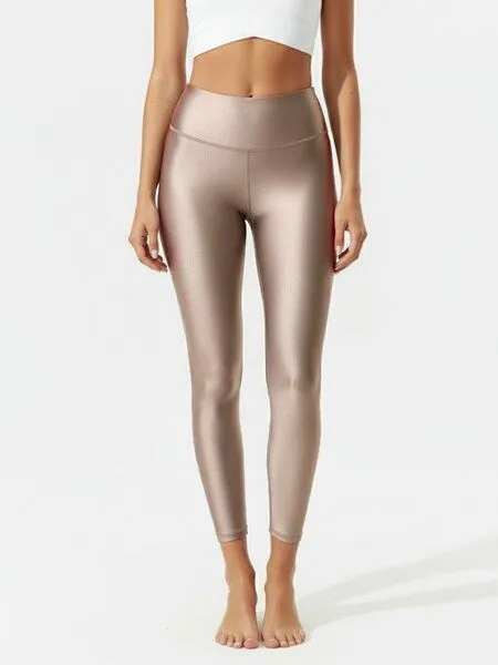 Yoga Hero Yoga Hero High-Waist-Leggings Platinum mit edlem Glanz aus ecoNyl, Platinum, – Produktbild 1 von 4