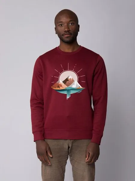 watapparel watapparel Sweatshirt Unisex Sunrise & Lake, Burgundy, – Produktbild 2 von 4