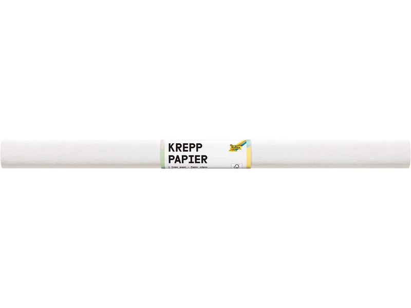 folia folia Krepppapier-Rollen, 50 cm x 2 m, 10 Rollen, weiß – Produktbild 1 von 1